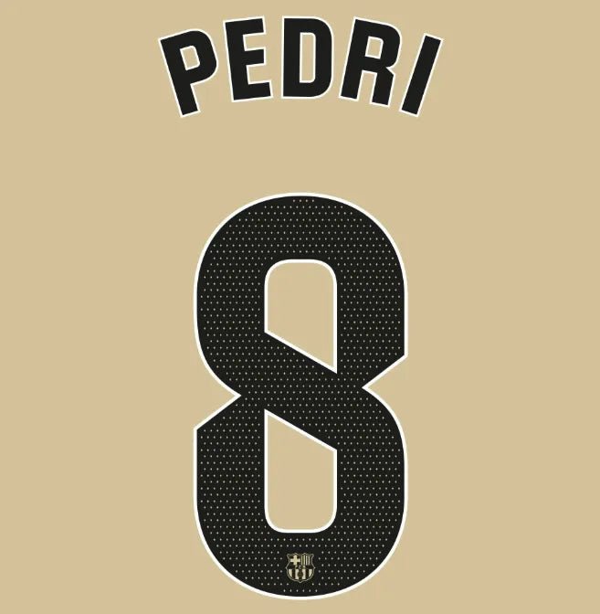 Barcelona 2025/26 Away PEDRI #8 Official Name Set