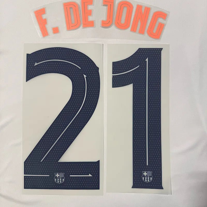 Barcelona 2025/26 Third F.DE JONG #21 Official Name Set (CL Version)