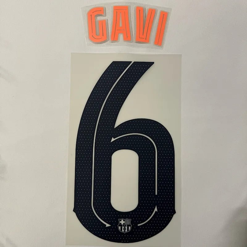 Barcelona 2025/26 Third GAVI #6 Official Name Set (CL Version)