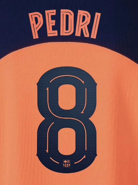 Barcelona 2025/26 Third PEDRI #8 Official Name Set (CL Version)