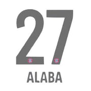 Bayern Munich 2019/20 Away Alaba #27 Jersey Name Set