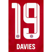 Bayern Munich 2021/22 Home Davies #19 Jersey Name Set