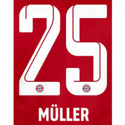 Bayern Munich 2021/22 Home Muller #25 Home Jersey Name Set