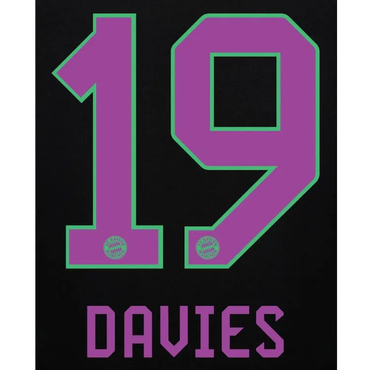 Bayern Munich 2023 24 Away Davies #19 Jersey Name Set (Back)