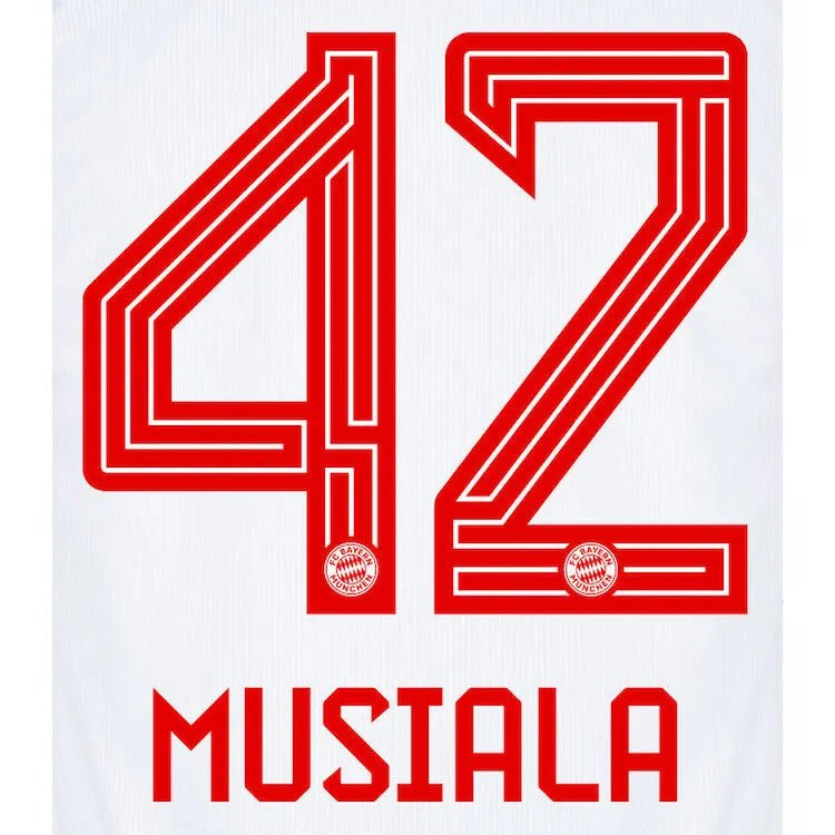 Bayern Munich 2023/24 Home Musiala #42 Jersey Name Set