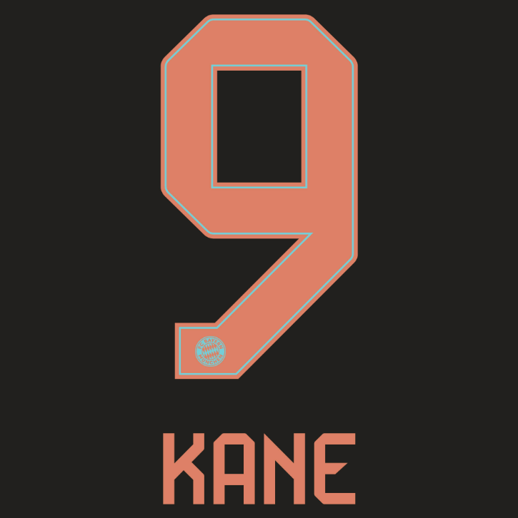 Bayern Munich 2024/25 Away KANE #9 Official Name Set