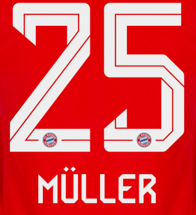 Bayern Munich 2025/26 Home MULLER #25 Official Name Set