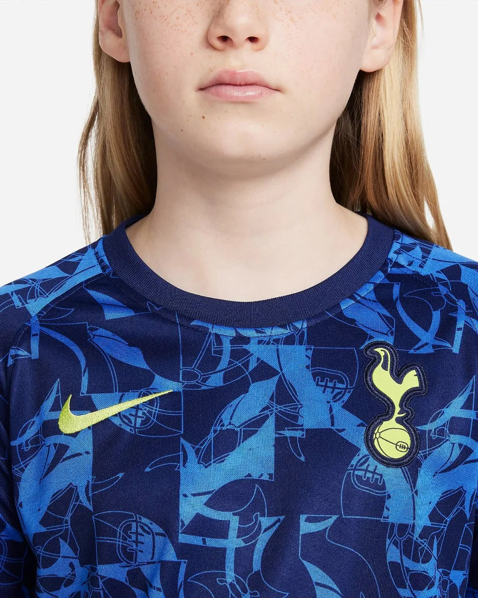 Nike 2021-22 Tottenham Youth Dry-Fit Pre-Match SS Jersey - Blue-Navy (Detail 2)