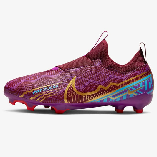 Nike Jr Zoom Vapor 15 Academy KM FG/MG - Dark Beetroot-Gold (Side 1)