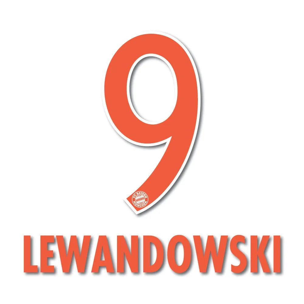 Bayern Munich 2016/17 Away Lewandowski #9 Jersey Name Set