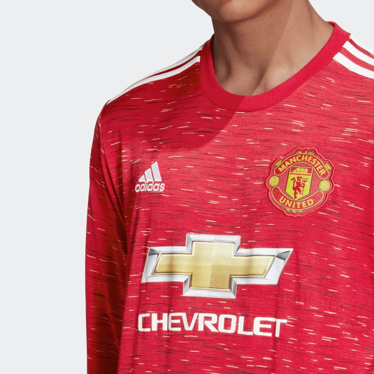 Adidas 2020-21 Manchester United Home Long Sleeve Jersey - Red-White