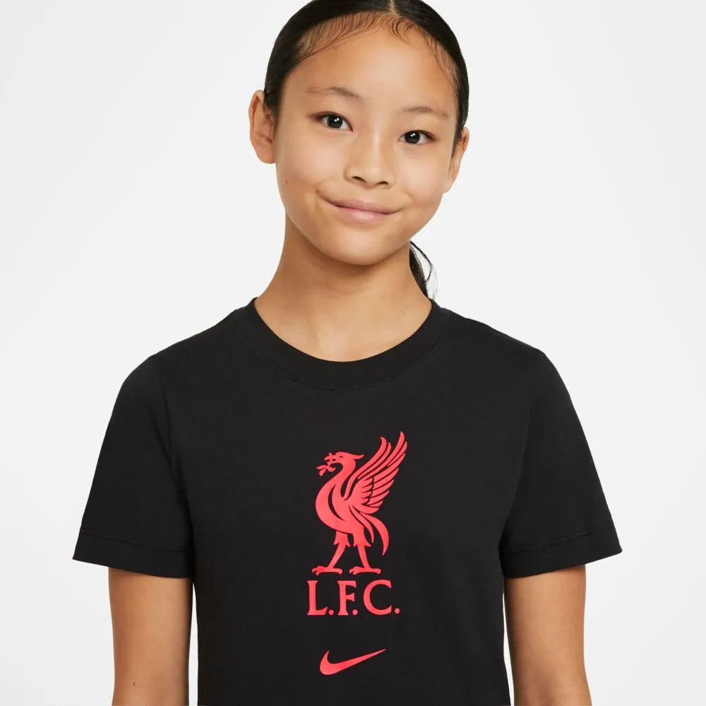 Nike 2020-21 Liverpool Youth Evergreen Crest Tee - Black-Crimson