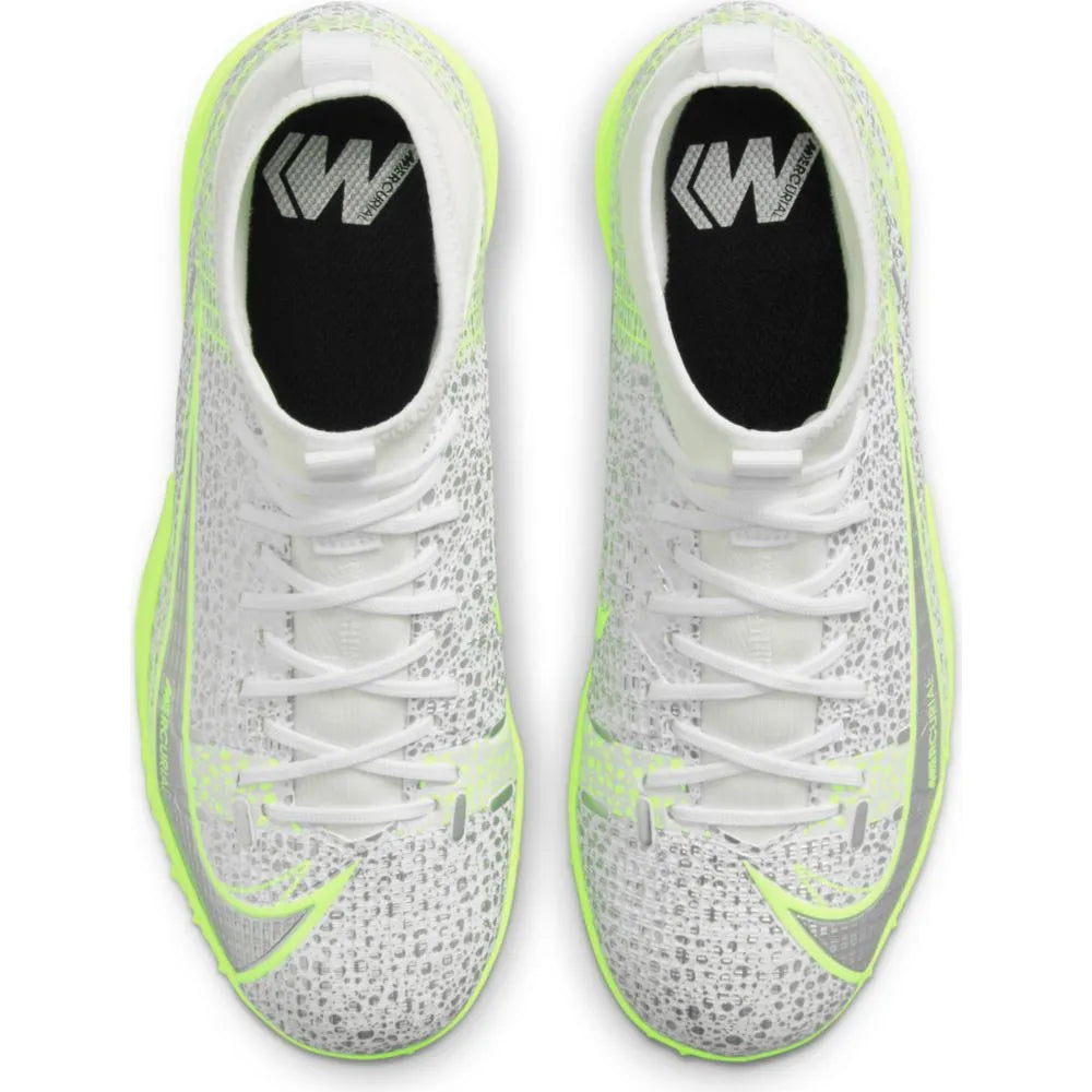 Nike JR Superfly 8 Academy TF - White-Grey-Volt (Pair  - Top)