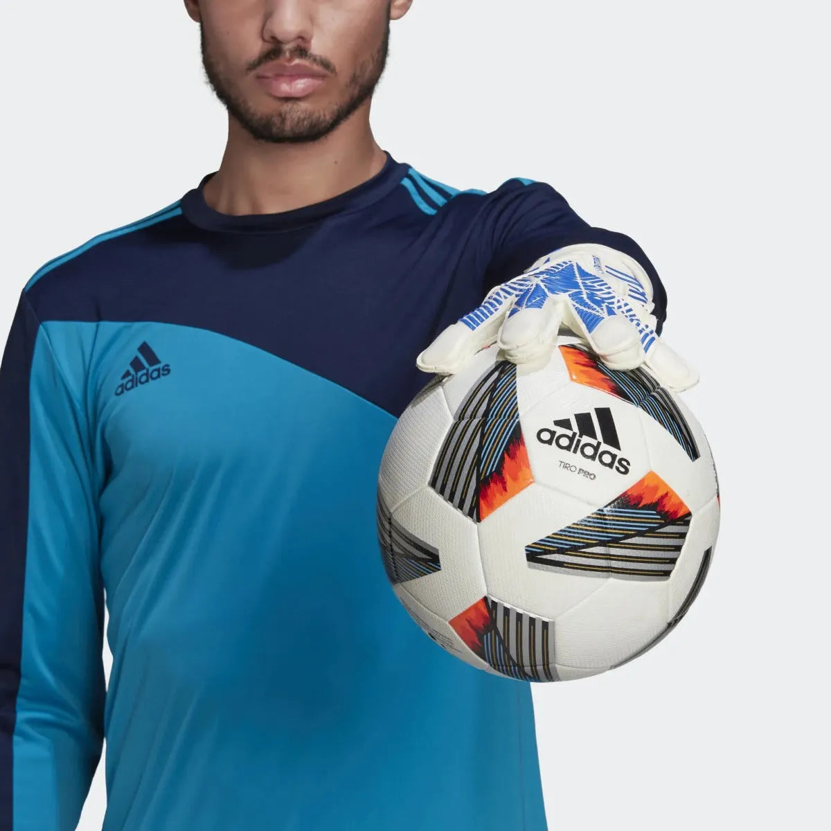 adidas Predator GL Goalkeeper Training Gloves - White-Hi Res Blue (Model 2)