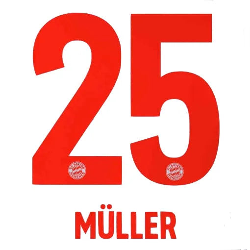 Bayern Munich 2020/21 Away Muller #25 Jersey Name Set