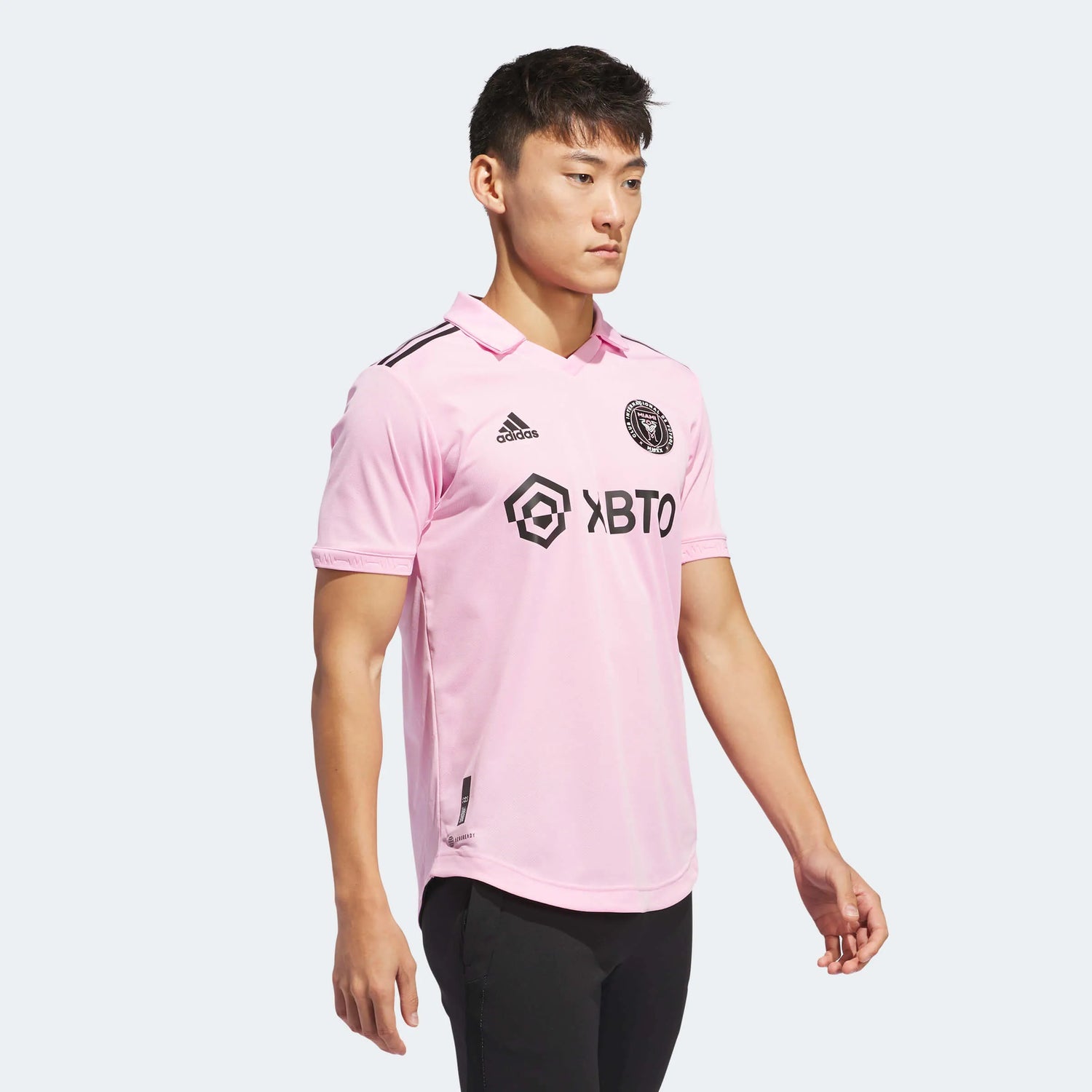 adidas 2023 Inter Miami Men's Authentic Home Messi #10 Jersey (Model - Side)