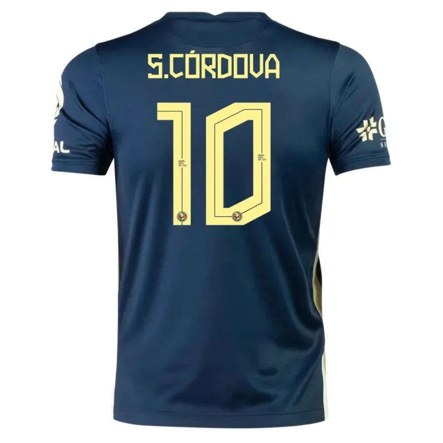Nike 2021-22 Club America Away  ADV Match Jersey - Navy-Yellow