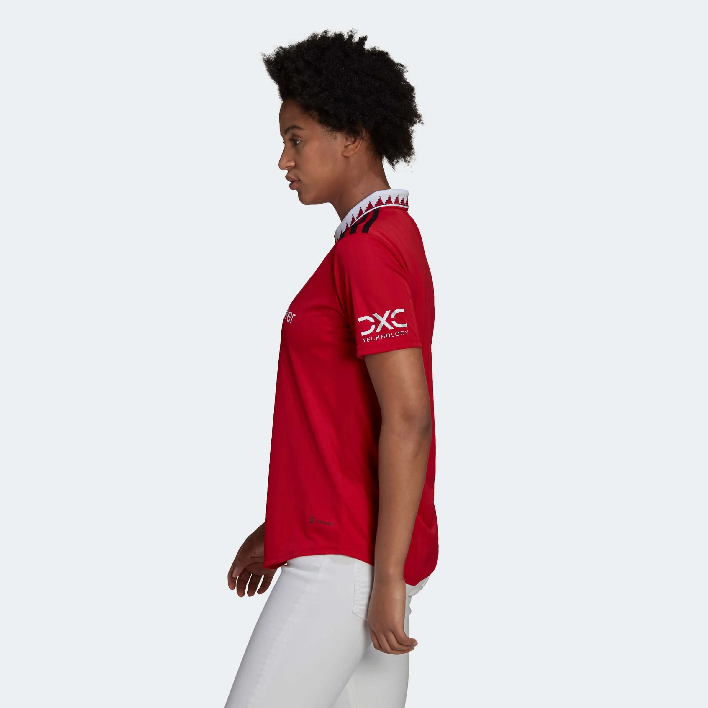 adidas 2022-23 Manchester United Women's Home Jersey - Red-White (Model - Side)