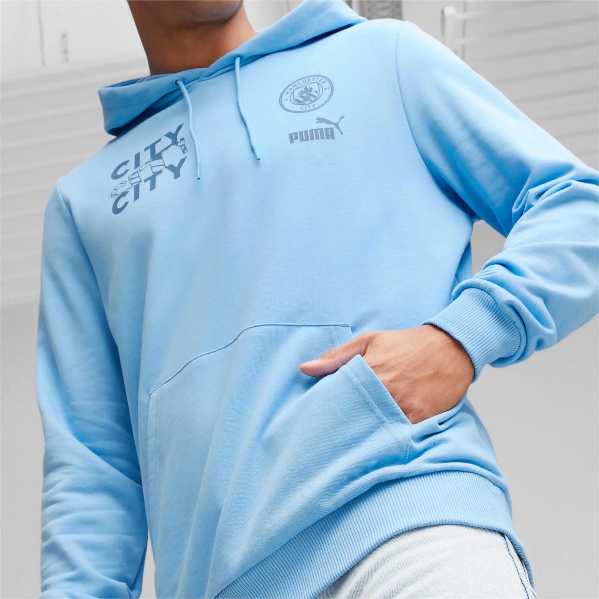 Puma 2023-24 Manchester City Men's Ftbl Core Graphic Hoody (Detail 1)