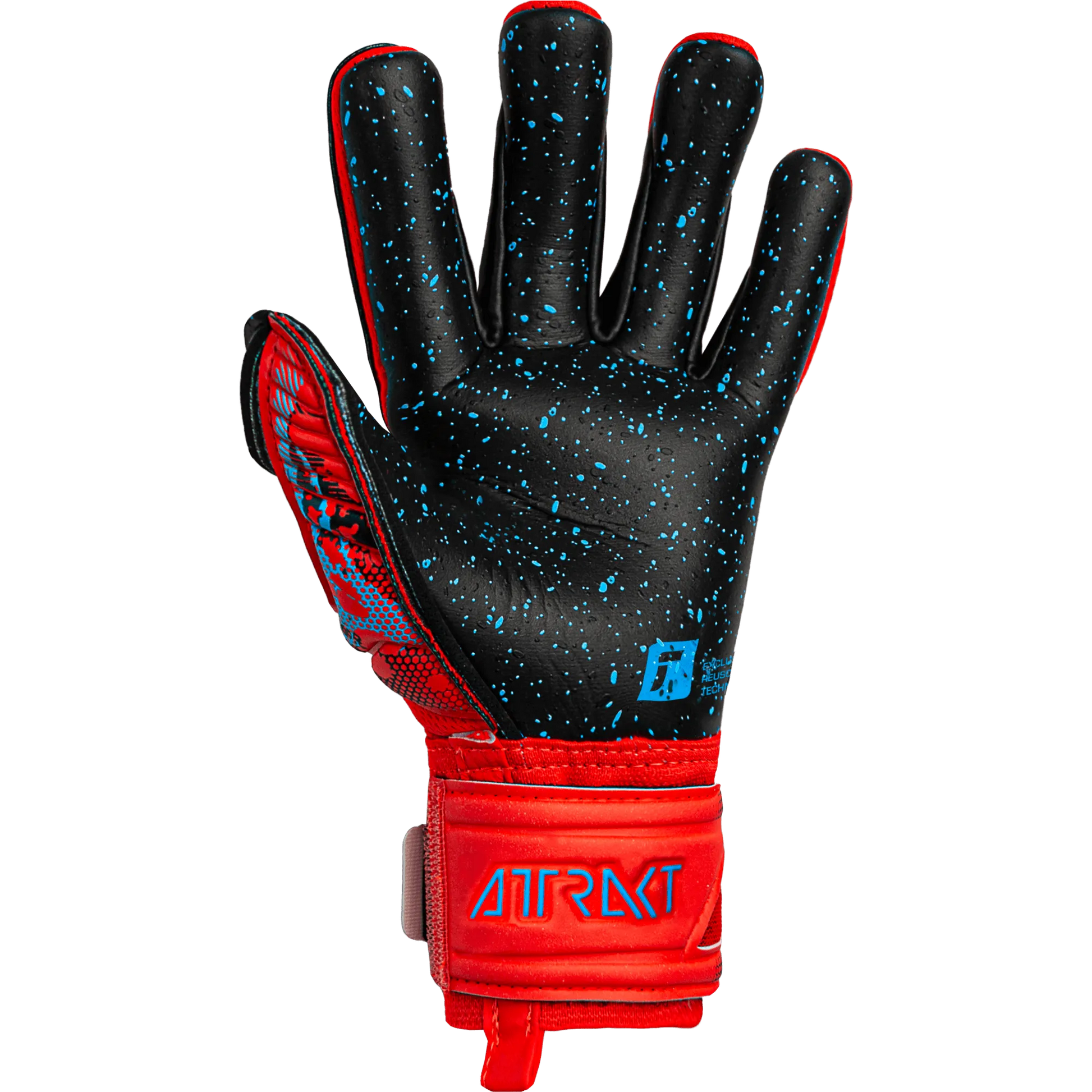 Reusch JR Attrakt Fusion FS Guardian Goalkeeper Gloves - Bright Red-Blue-Black (Single - Inner)