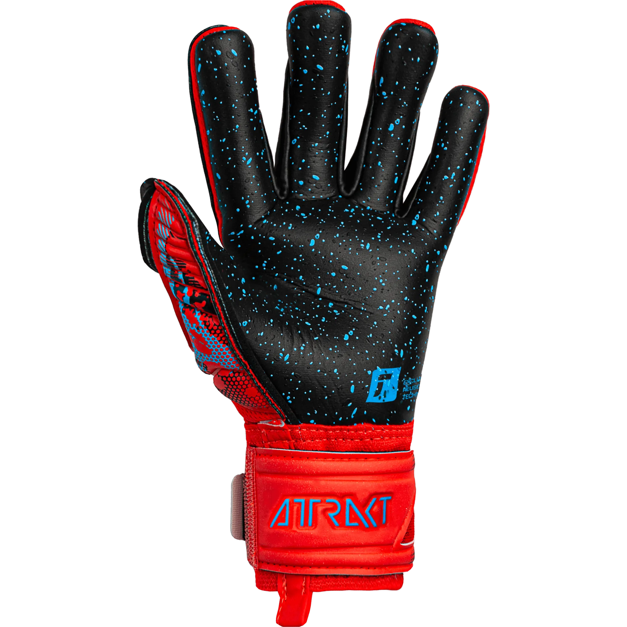 Reusch JR Attrakt Fusion FS Guardian Goalkeeper Gloves - Bright Red-Blue-Black (Single - Inner)
