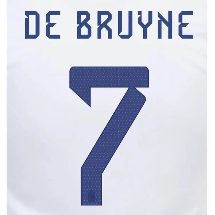 Belgium 2022-23 Away De Bruyne #7 Jersey Name Set (Back)