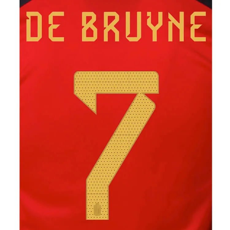 Belgium 2022-23 Home De Bruyne #7 Jersey Name Set (Back)