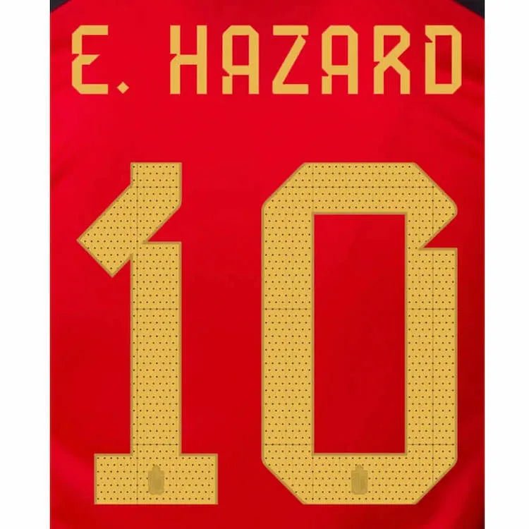 Belgium 2022-23 Home E. Hazard #10 Jersey Name Set
