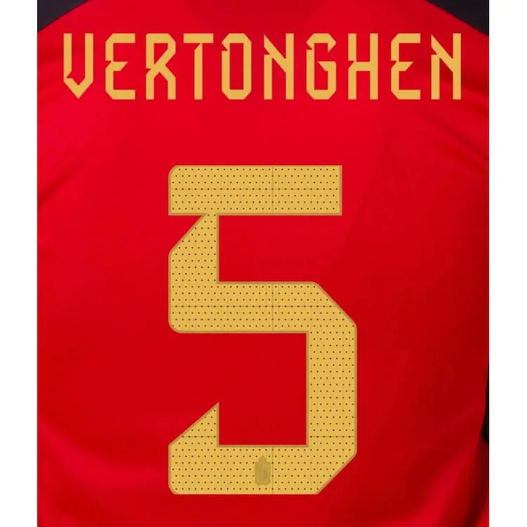 Belgium 2022-23 Home Vertonghen #5 Jersey Name Set (Back)