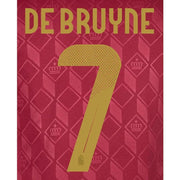 Belgium 2024/25 Home De Bruyne #7 Jersey Name Set