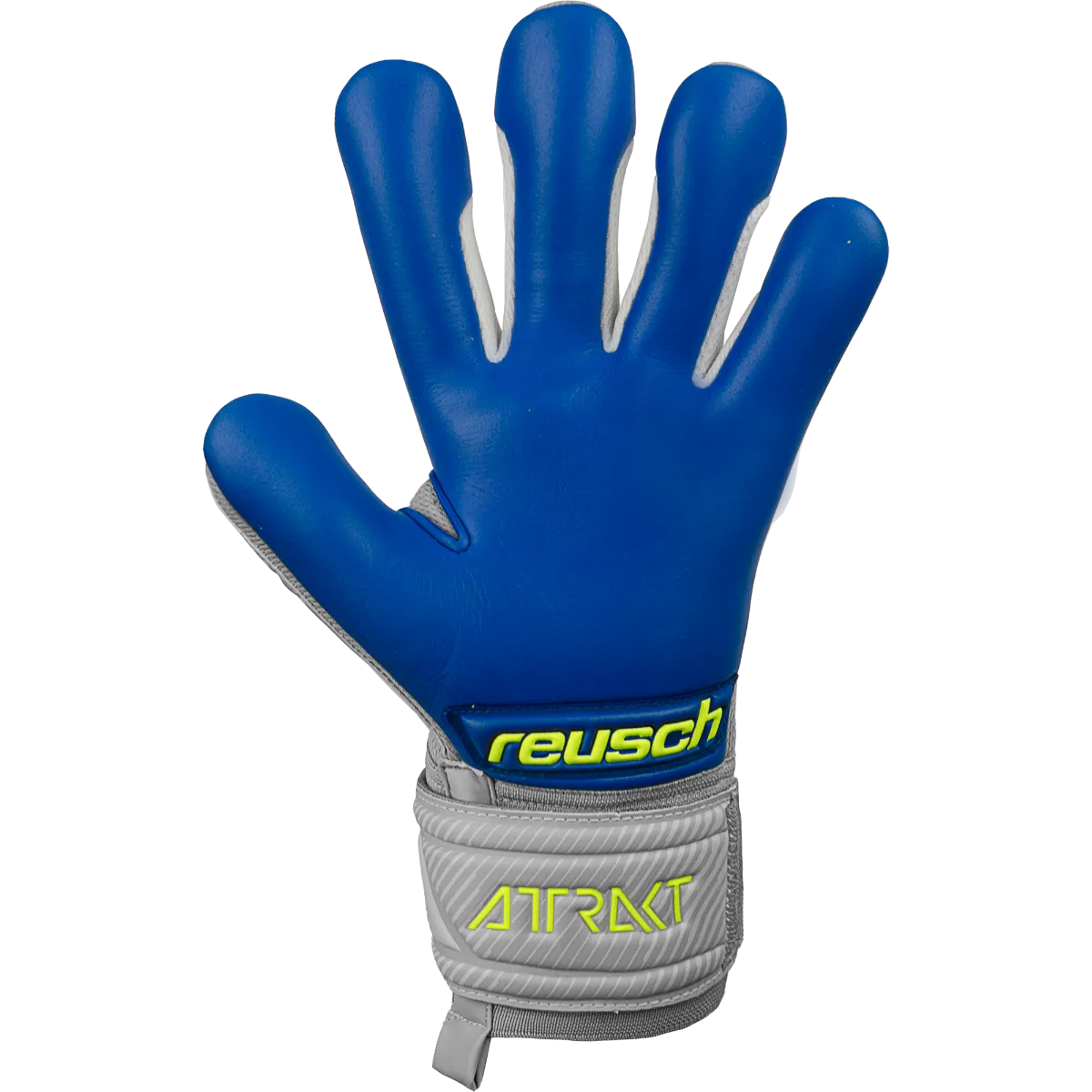 Reusch JR Attrakt Grip Evolution FS Goalkeeper Gloves - Grey-Yellow-Blue (Single - Inner)