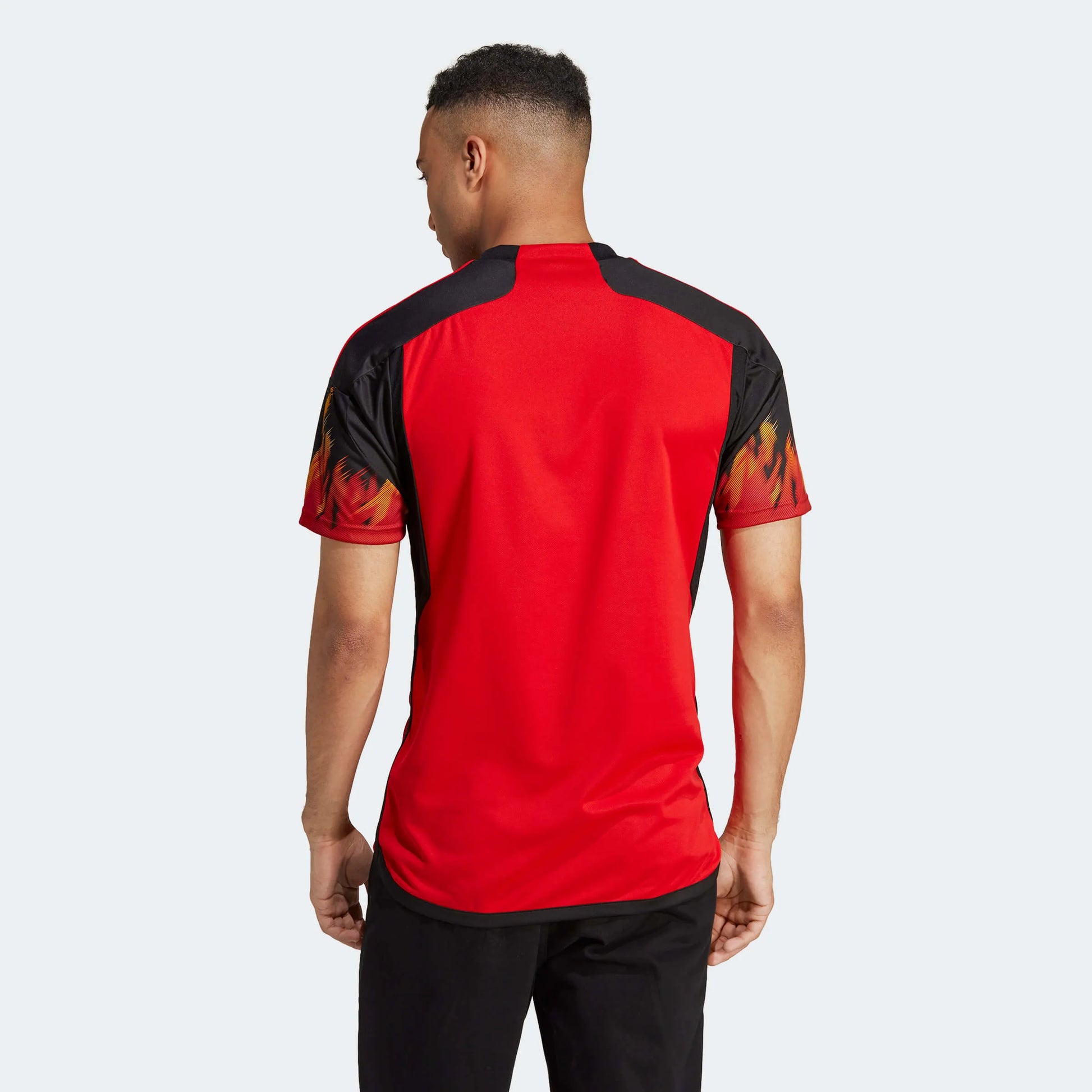 adidas 2022-23 Belgium Home Jersey - Red-Black (Model - Back)
