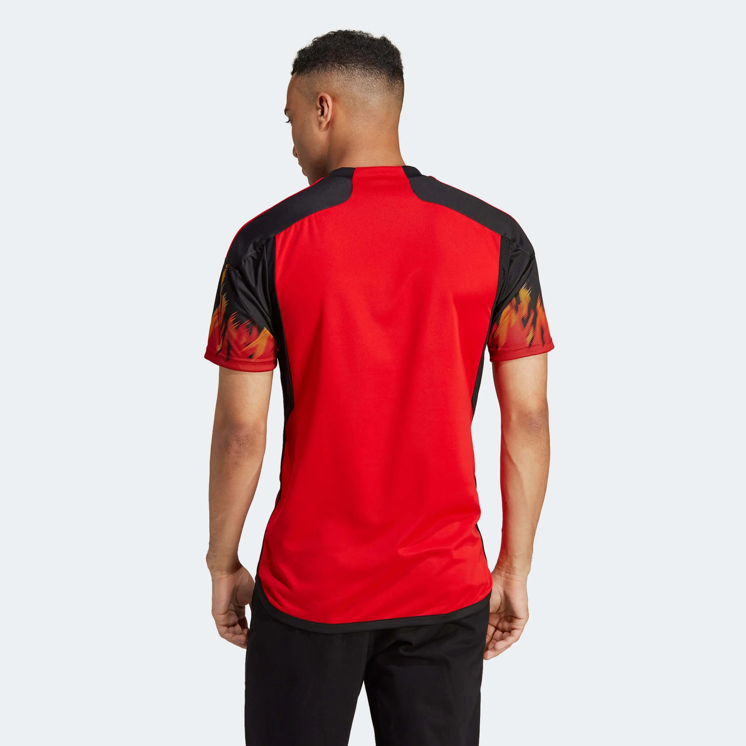 adidas 2022-23 Belgium Home Jersey - Red-Black (Model - Back)