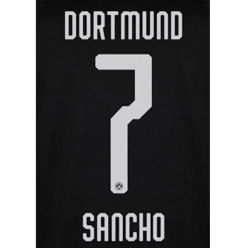 Borussia Dortmund 2019/20 Away Sancho 7 Jersey Name Set