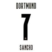 Borussia Dortmund 2020/21 Home Sancho #7 Jersey Name Set