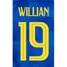 Brasil 2018 Away Willian #19 Jersey Name Set