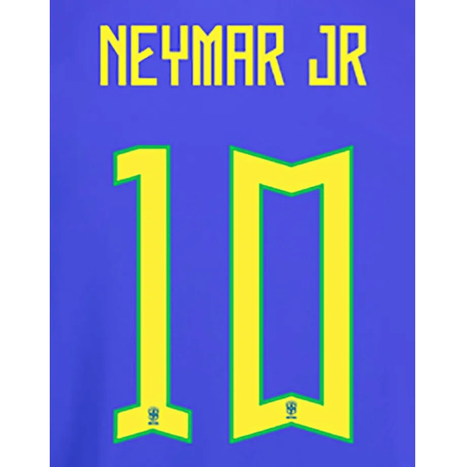 Brazil 2022-23 Away Neymar JR Youth #10 Jersey Name Set (Back)