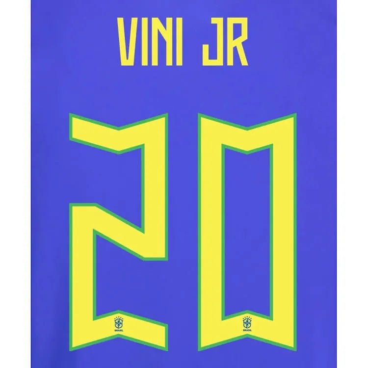 Brazil 2022-23 Away Vini JR #20 Jersey Name Set (Back)