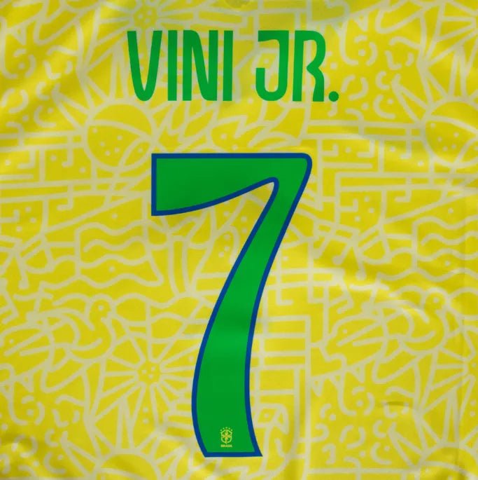 Brazil 2024/25 Home Vini JR #7 Youth Jersey Name Set