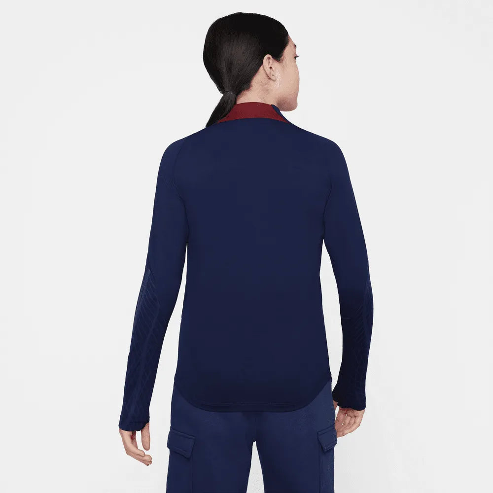 Nike 2023-24  PSG Youth  DF Strike Drill Top - Navy - Burgandy - Gold (Model - Back)