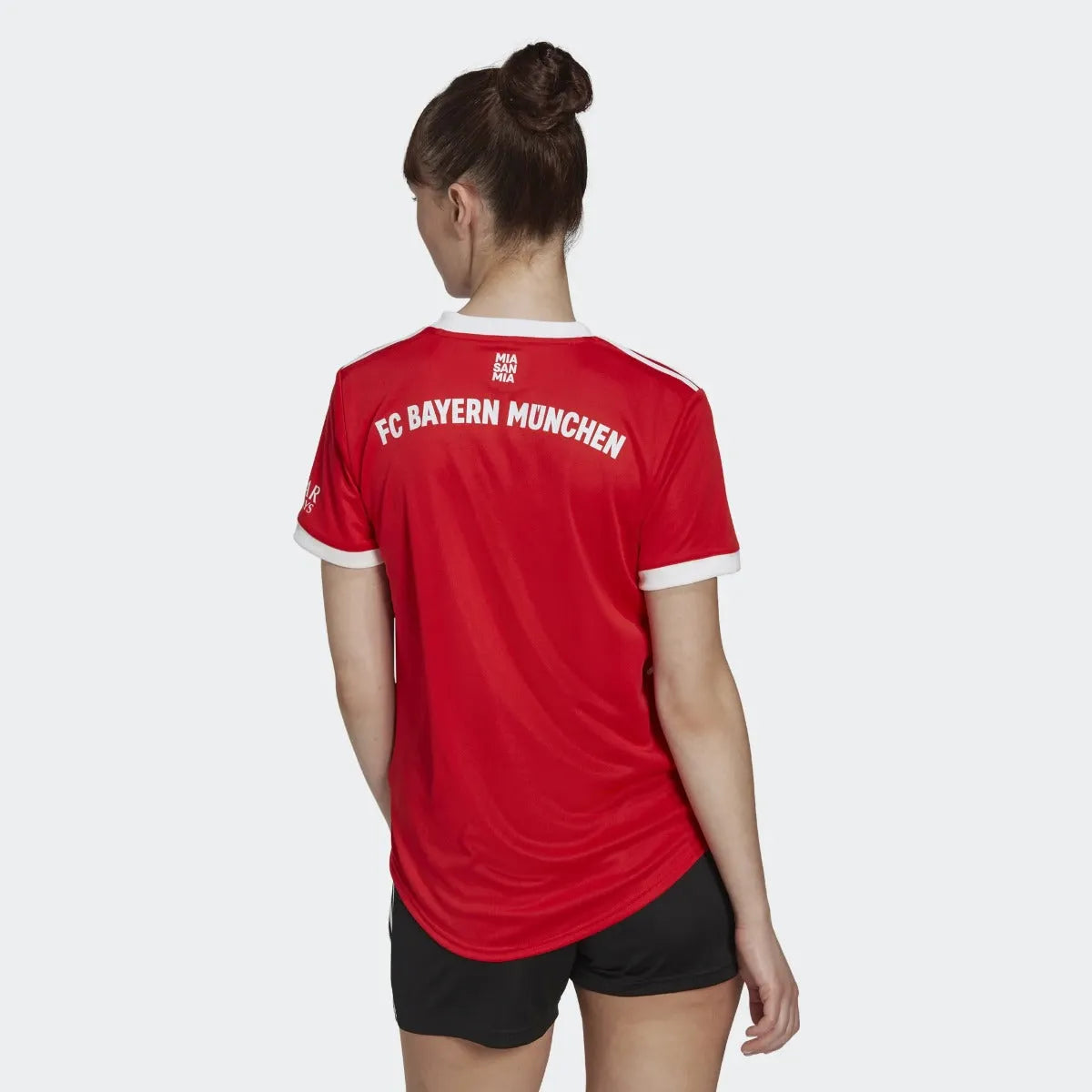adidas 22-23 Bayern Munich Womens Home - Red-White (Model - Back)