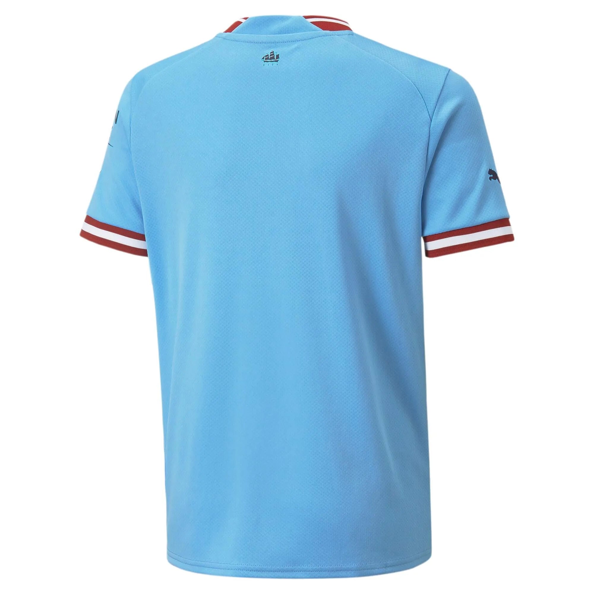 Puma 2022-23 Manchester City Youth Home Jersey - Light Blue-Intense Red (Back)