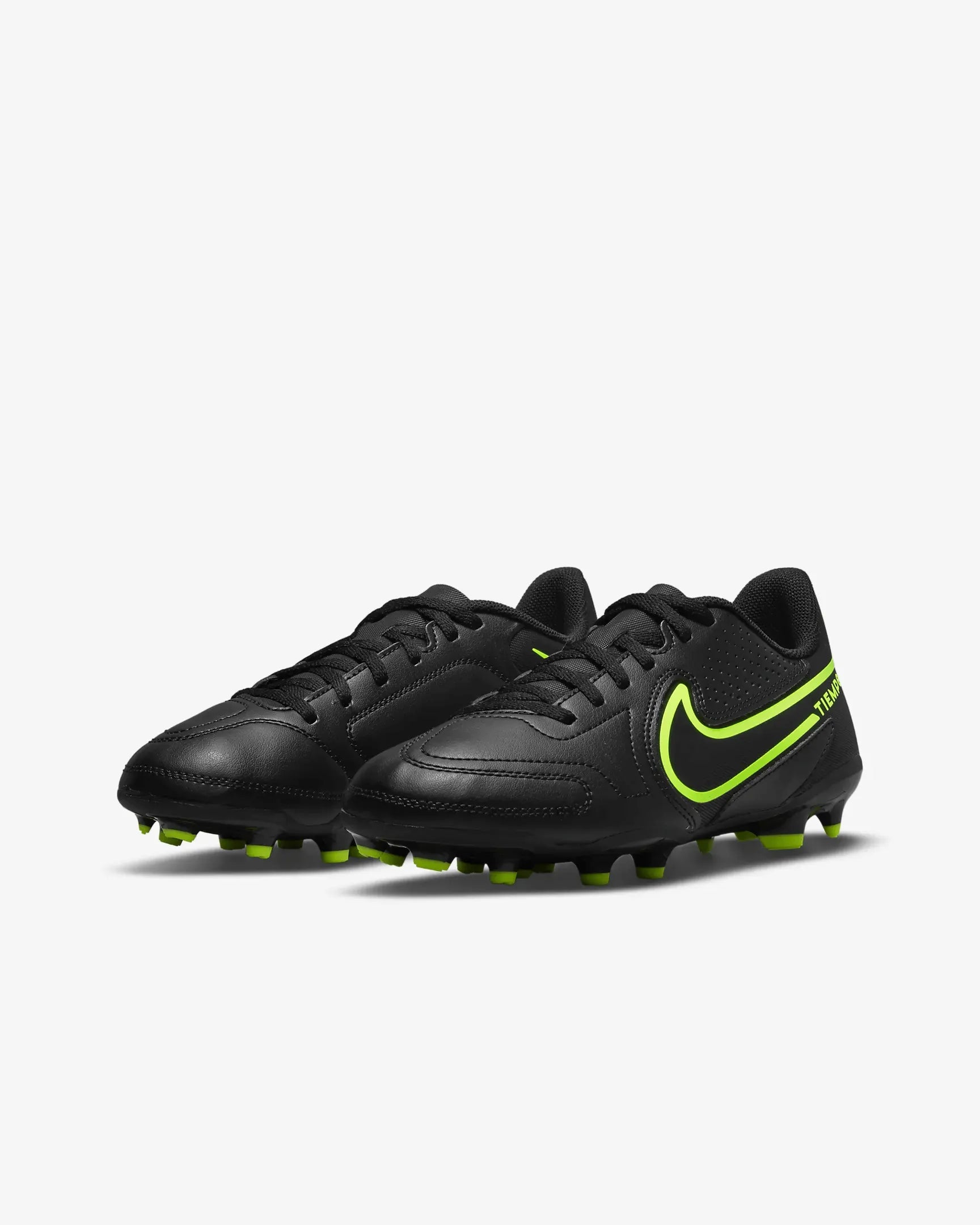 Nike JR Tiempo Legend 9 Club FG/MG Black-Volt (Pair - Diagonal)