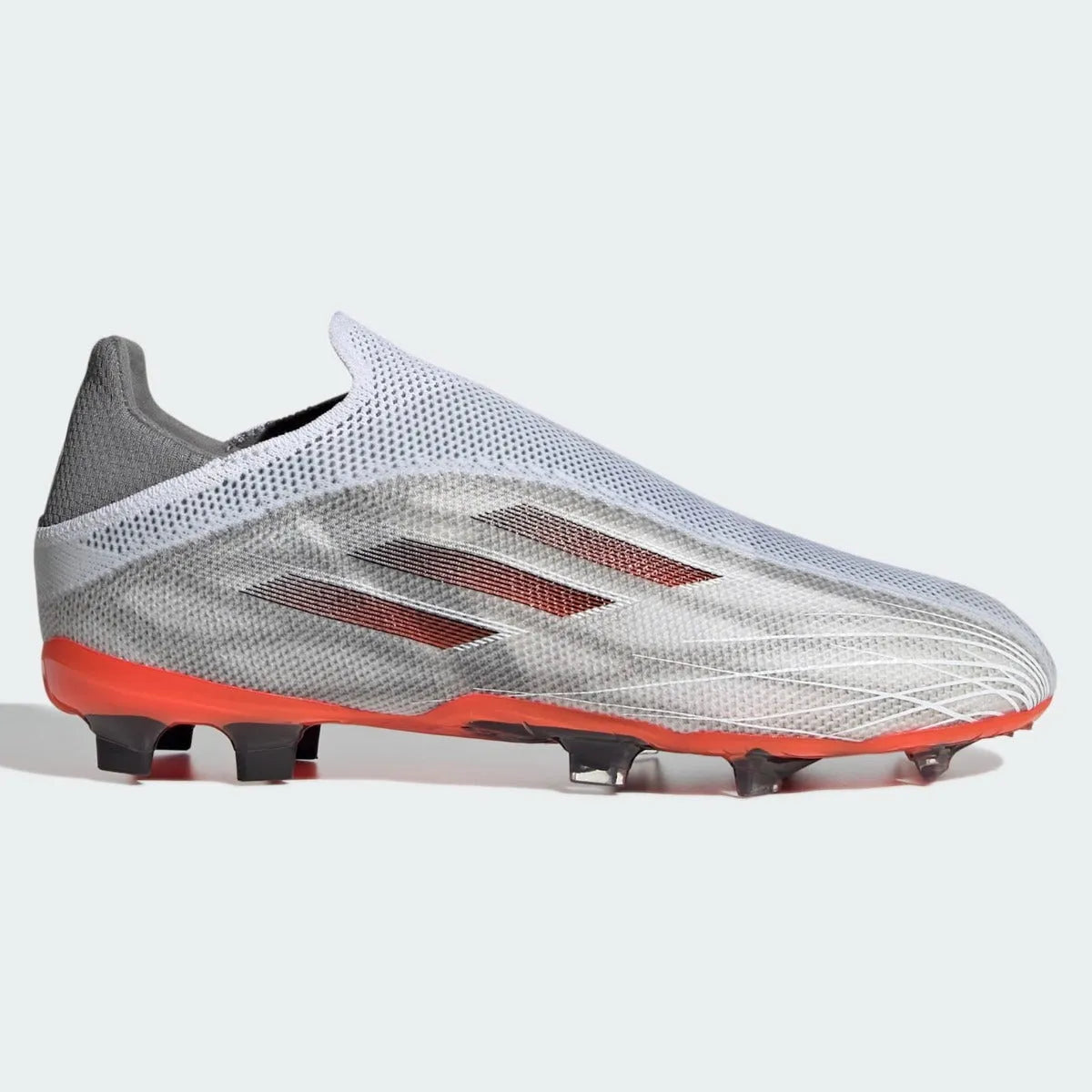 Adidas JR X Speedflow + FG - White-Iron Metallic (Side 1)