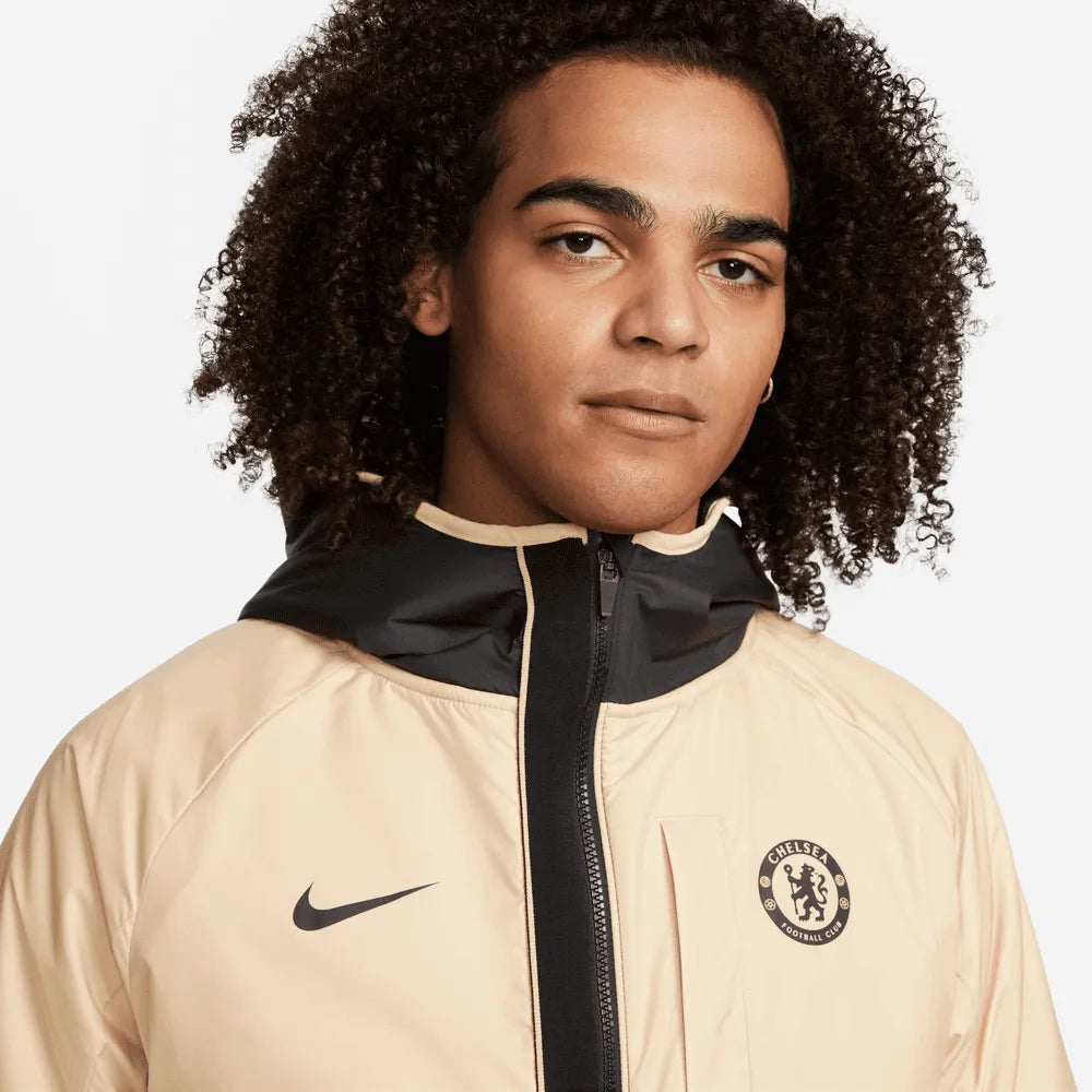Nike 2022-23 Chelsea AWF Winterized Full-Zip Jacket - Sesame-Total Orange-Black (Detail 1)