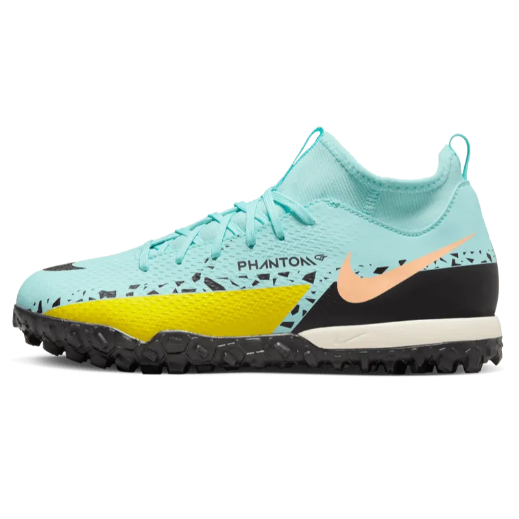 Nike JR Phantom GT2 Academy DF Turf Glacier Ice-Black Yellow (Side 1)