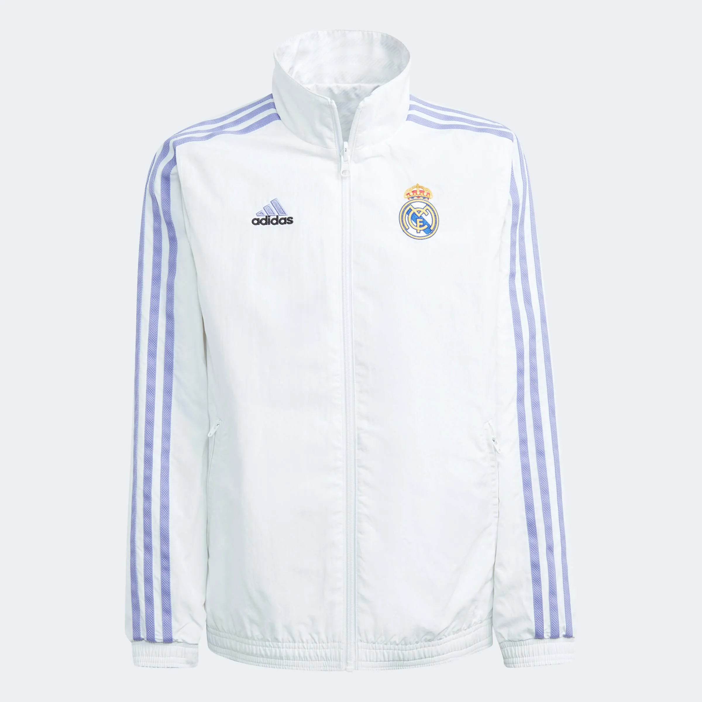 adidas 2023 Real Madrid Youth Reversible Anthem Jacket - White (Front)