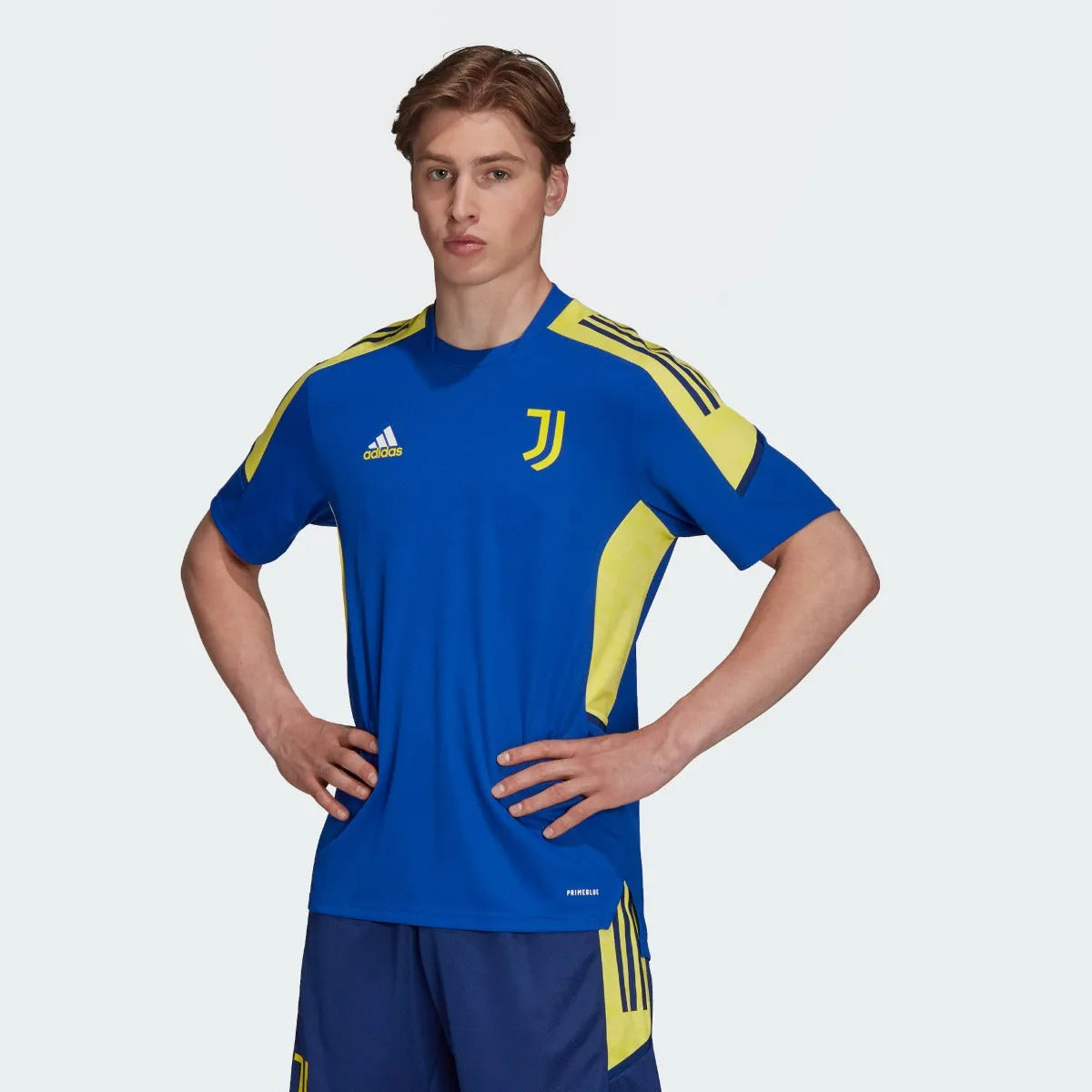 Adidas 2021-22 Juventus Euro Training Jersey - Victory Blue-Yellow (Model - Front)