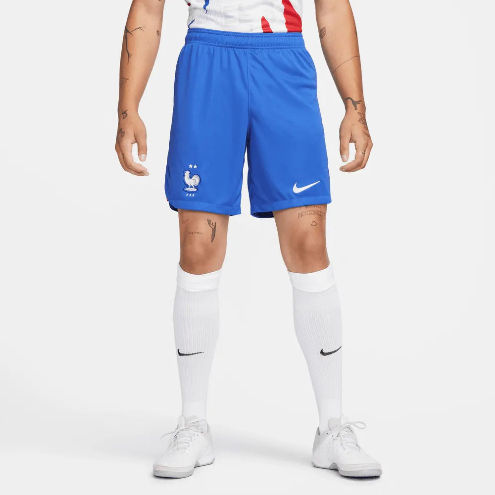 Nike 2022-23 France Away Shorts - Blue (Model - Front)