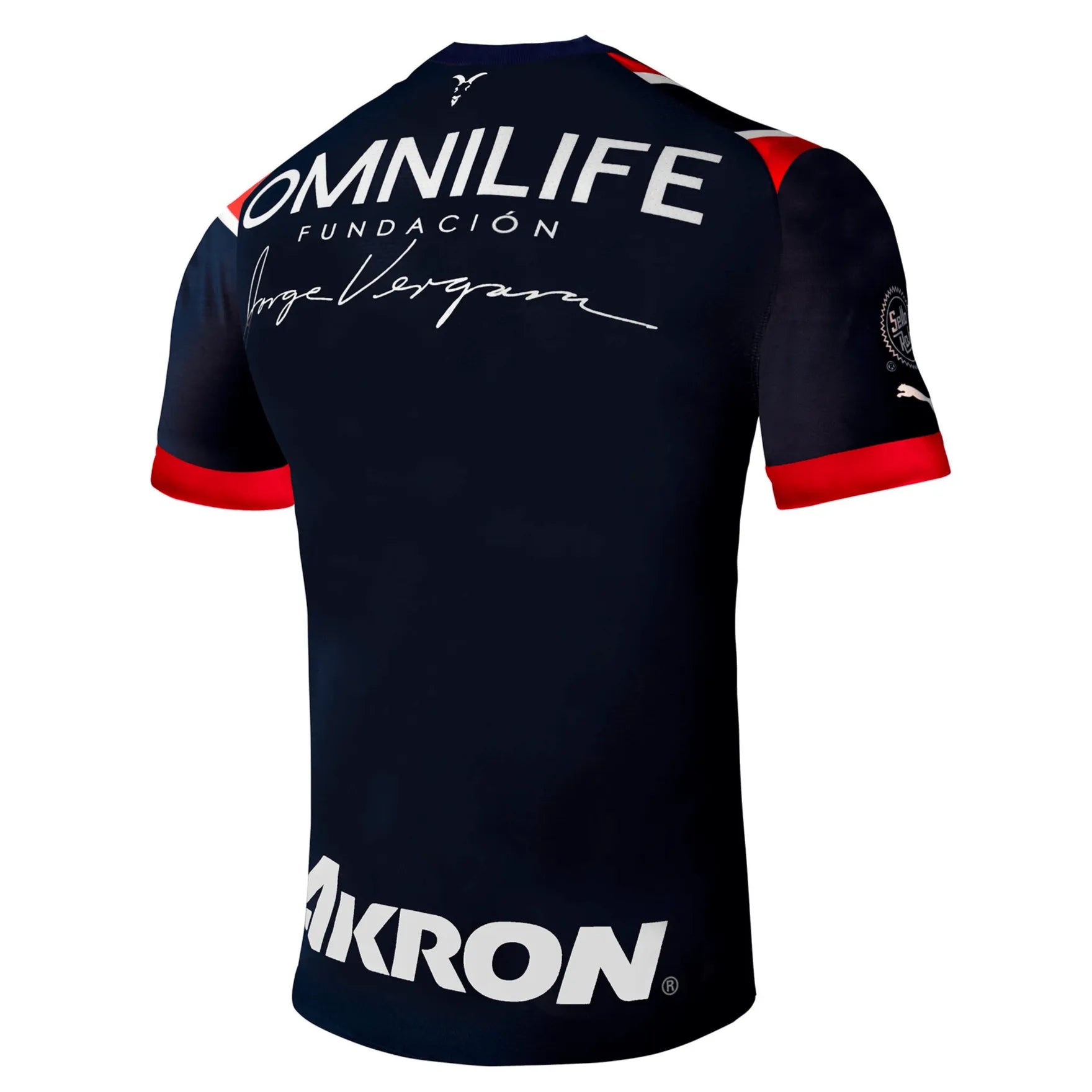Puma 2022-23 Chivas Third Jersey - Red-White-Navy (Diagonal - Back)